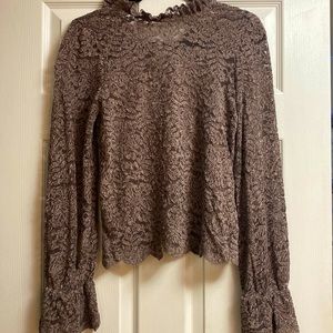 Anthropologie Eri + Ali Brushed Lace Top